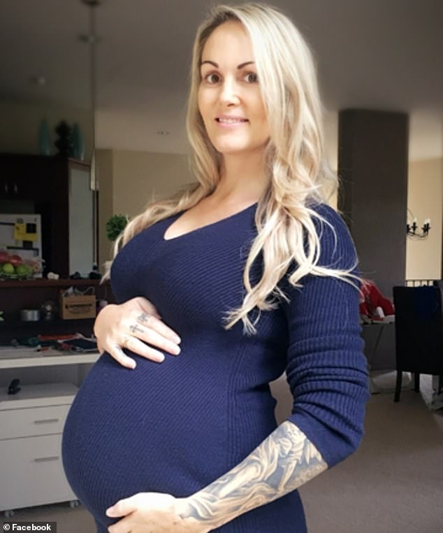 Mrs Chase (pictured when she was nine months pregnant with twins) described how raising her children alone left her feeling 'more confident and empowered' than she had in a long time